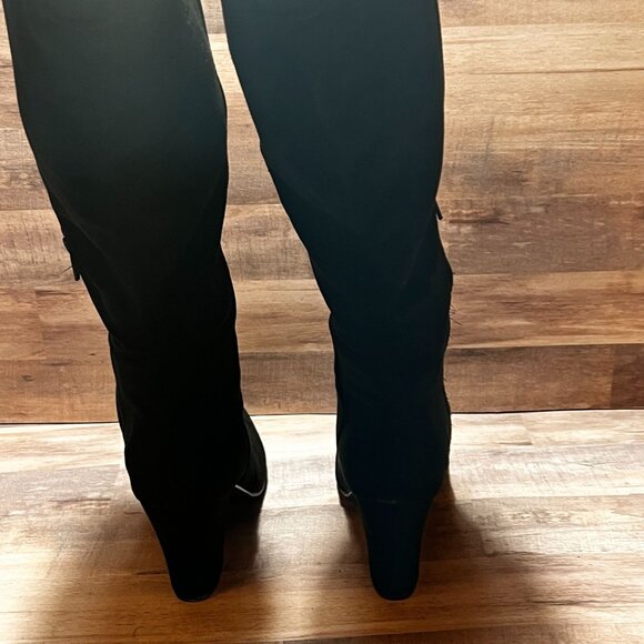 Metaphor Womens Black Suede Camile Knee High Fashion Boots Size 8M Heeled - Picture 8 of 14